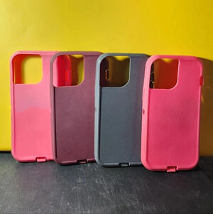 Apple iPhone 13 Pro Max Case Lot Soft Silicone Pink Maroon Black